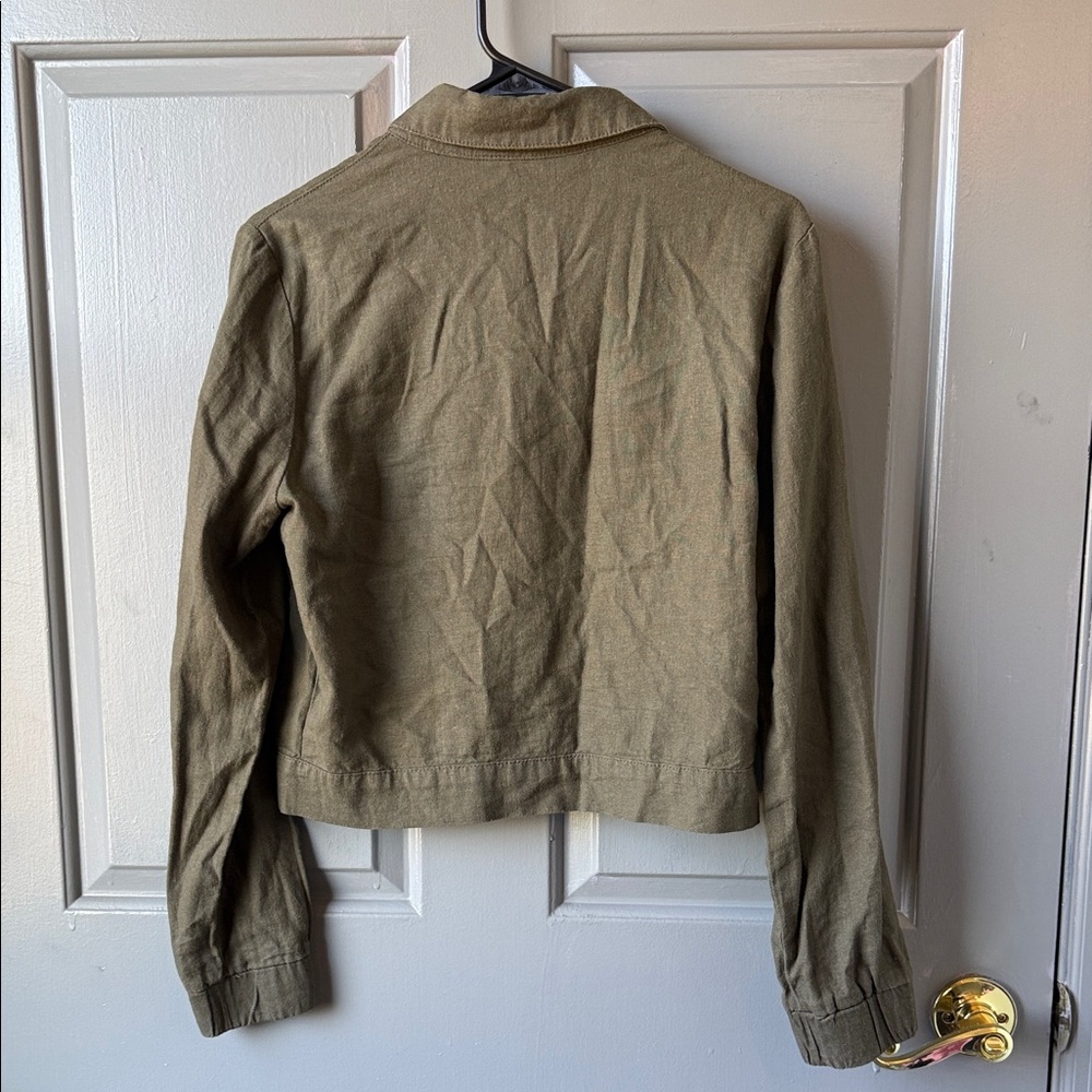 Ci Sono Olive Utility Button-Front Jacket - image 4